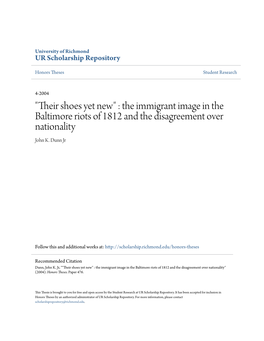 The Immigrant Image in the Baltimore Riots of 1812 and the Disagreement Over Nationality John K