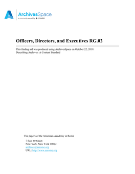Officers, Directors, and Executives RG.02