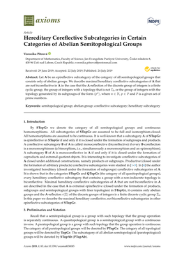 Hereditary Coreflective Subcategories in Certain Categories of Abelian