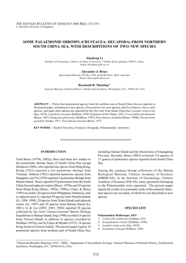 From Northern South China Sea, with Descripitions of Two New Species