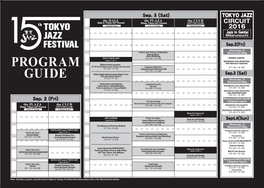 The 15Th TOKYO JAZZ FESTIVAL PROGRAM GUIDE