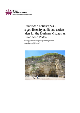 A Geodiversity Audit and Action Plan for the Durham Magnesian Limestone Plateau Geology and Landscape England Programme Open Report OR/09/007