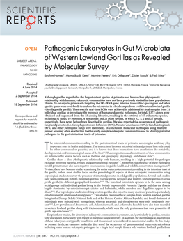 Pathogenic Eukaryotes in Gut Microbiota of Western Lowland