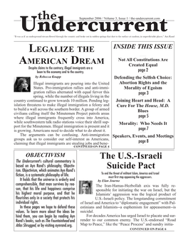 The U.S.-Israeli Suicide Pact” Is Reprinted with Permission from the Ayn Rand Webmaster