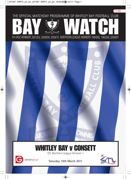 WHITLEY BAY V CONSETT STL Northern League Division 1