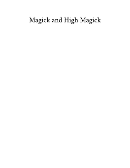 Magick and High Magick.Wps
