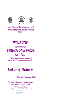 WCNA 2004 Booklet of Abstracts