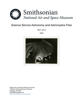 Science Service Astronomy and Astronautics Files