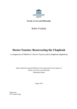 Doctor Faustus: Resurrecting the Chapbook