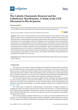 The Catholic Charismatic Renewal and the Catholicism That Remains: a Study of the CCR Movement in Rio De Janeiro