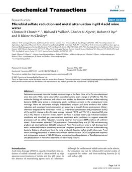 Geochemical Transactions Biomed Central