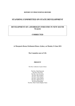 Standing Committee on State Development