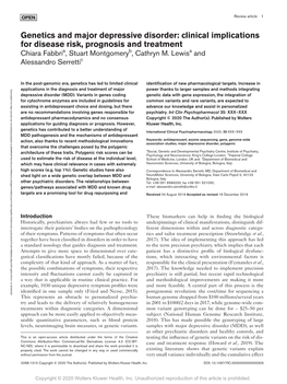 Genetics and Major Depressive Disorder