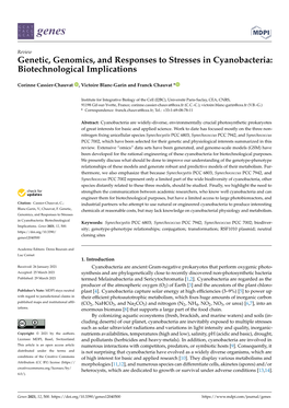 Genetic, Genomics, and Responses to Stresses in Cyanobacteria: Biotechnological Implications