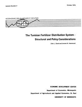 The Tunisian Fertilizer Distribution System - Structural and Policy Considerations