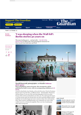 'I Was Sleeping When the Wall Fell': Berlin Stories, 30 Years on | Travel