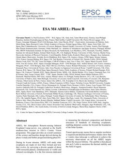 ESA M4 ARIEL: Phase B