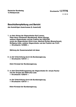 Beschlußempfehlung Und Bericht Des Auswärtigen Ausschusses (3