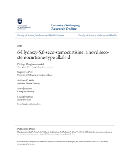 A Novel Seco-Stemocurtisine-Type Alkaloid