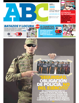 'Seguridad, Obligación De Policía,No Del Ejército'