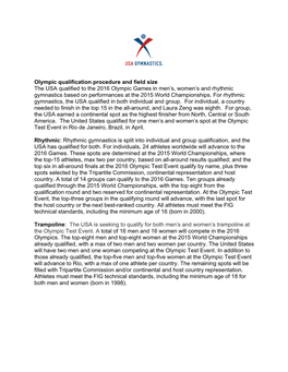 5-12-16 Olympic Qualification Procedure Field Size and Us