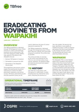 Eradicating Bovine Tb from Waipakihi June 2019 | Version 2.0