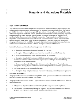 Section 3.7 Hazards and Hazardous Materials Los Angeles Harbor Department