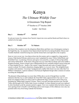 Wildlife Tours Kenya Trip Report 2004
