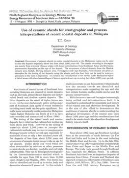 Use of Ceramic Sherds for Stratigraphic and Process Interpretations of Recent Coastal Deposits in Malaysia