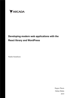 Developing Modern Web Applications with the React Library and Wordpress