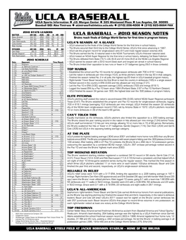 UCLA Baseball UCLA Sports Information U J.D