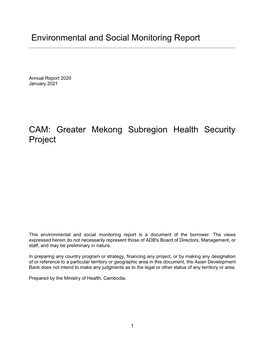 Environmental and Social Monitoring Report