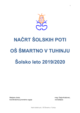 NAČRT ŠOLSKIH POTI OŠ ŠMARTNO V TUHINJU Šolsko Leto