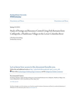 Study of Prestige and Resource Control Using Fish Remains from Cathlapotle, a Plankhouse Village on the Lower Columbia River