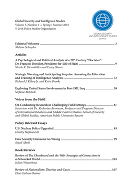 Articles Voices from the Field Policy