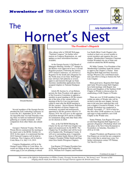 The Hornet's Nest Newsletter of the GEORGIA SOCIETY