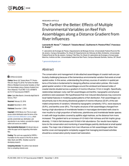 The Farther the Better: Effects of Multiple Environmental Variables on Reef Fish Assemblages Along a Distance Gradient from River Influences