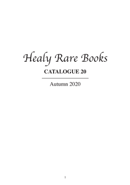 Healy Rare Books CATALOGUE 20