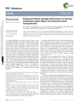 Enhanced Lithium Storage Performance of Porous Exfoliated Carbon Fibers Via Anchored Nickel Nanoparticles