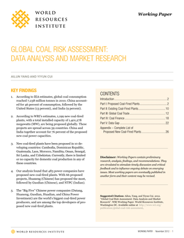 Global Coal Risk Assessment: Data Analysis and Market Research