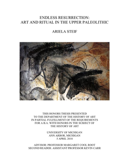 Art and Ritual in the Upper Paleolithic