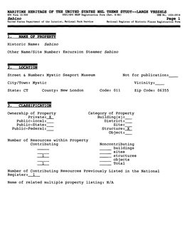 Sabino Page 1 United States Department of the Interior, National Park Service National Register of Historic Places Registration Form