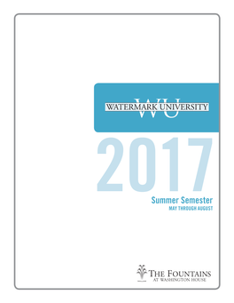 Download the Summer 2017 Watermark University Catalog