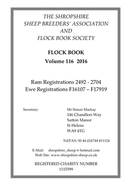 Flock Book 116 (2016)