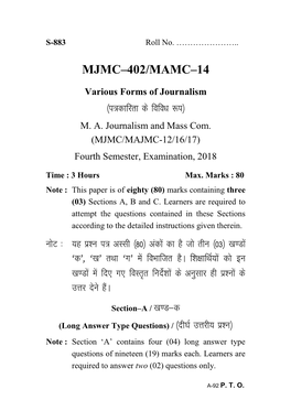 Mjmc–402/Mamc–14