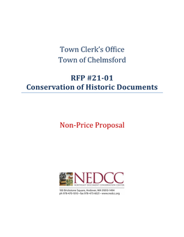 Town Clerk's Office Town of Chelmsford RFP #21-01