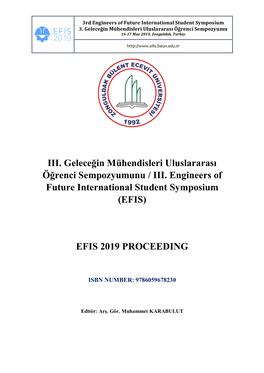 III. Geleceğin Mühendisleri Uluslararası Öğrenci Sempozyumunu / III