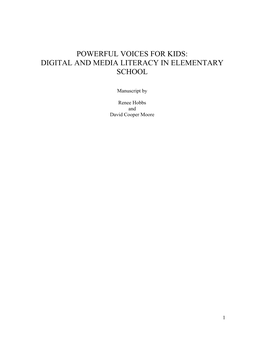 Powerful Voices for Kids: Digital and Media Literacy in Elementary School