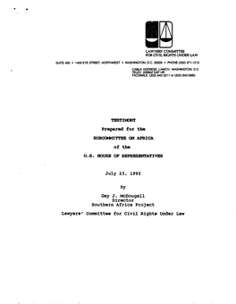 July 23, 1992 Gay J. Mcdougall Director Southern Africa