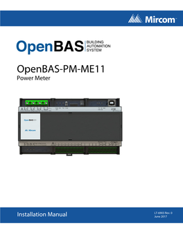 LT-6903 Openbas PM-ME11 Installation Manual